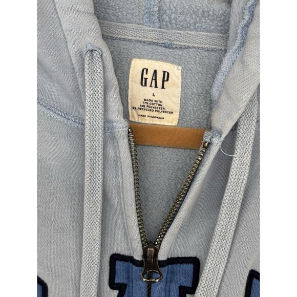 GAP Full Zip Hoodie Sweatshirt Pockets Casual Comfy Blue Large - Picture 5 of 8